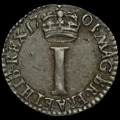 1701 William III Early Milled Silver Maundy Penny Reverse