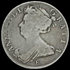 1708E Queen Anne Early Milled Silver Half Crown Obverse