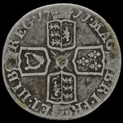 1711 Queen Anne Early Milled Silver Sixpence Reverse