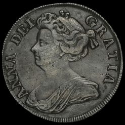 1713 Queen Anne Early Milled Silver Half Crown Obverse