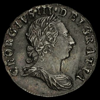 1772 George III Early Milled Silver Maundy Threepence Obverse