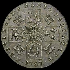 1787 George III Early Milled Silver Sixpence Reverse