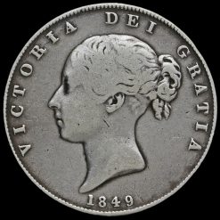 1849 Queen Victoria Young Head Silver Half Crown Obverse