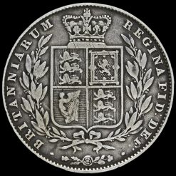 1849 Queen Victoria Young Head Silver Half Crown Reverse