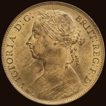 1882 H Queen Victoria Bun Head Penny Obverse