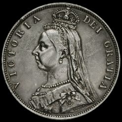 1887 Queen Victoria Jubilee Head Silver Half Crown Obverse