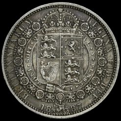 1887 Queen Victoria Jubilee Head Silver Half Crown Reverse