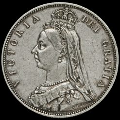 1887 Queen Victoria Jubilee Head Silver Half Crown Obverse