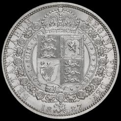 1887 Queen Victoria Jubilee Head Silver Half Crown Reverse