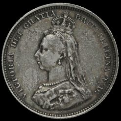 1887 Queen Victoria Jubilee Head Silver Shilling Obverse