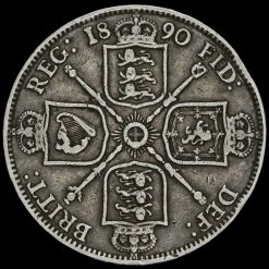 1890 Queen Victoria Jubilee Head Silver Florin Reverse