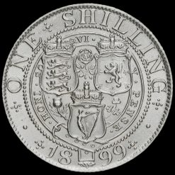 1899 Queen Victoria Veiled Head Silver Shilling Reveres