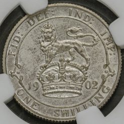 1902 Edward VII Silver Matt Proof Shilling Reverse