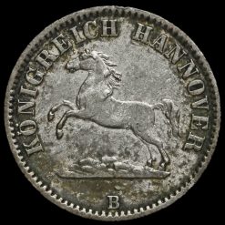 German States, Hanover 1858 Silver 1/2 Groschen Obverse