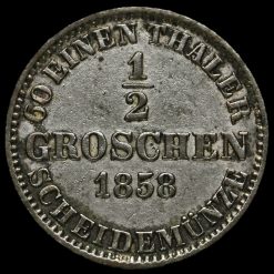 German States, Hanover 1858 Silver 1/2 Groschen Reverse