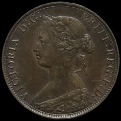 1869 Queen Victoria Bun Head Halfpenny Obverse