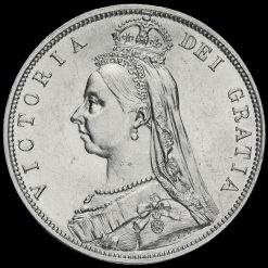 1887 Queen Victoria Jubilee Head Silver Half Crown Obverse