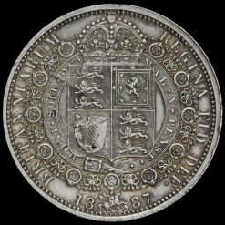 1887 Queen Victoria Jubilee Head Silver Half Crown Reverse