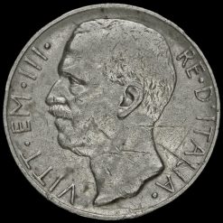 Italy 1927 Vittorio Emanuele III Silver 10 Lira Coin Obverse