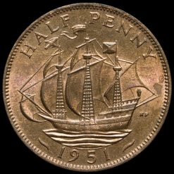 1951 George VI Halfpenny Reverse