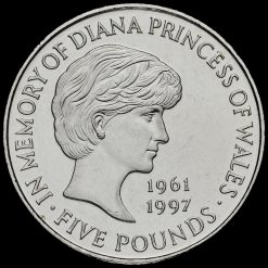 1999 Elizabeth II In memory of Diana, Princess of Wales £5 Coin Reverse