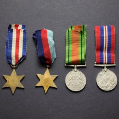 WW2 British Army Four Medal Group Reverse