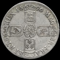 1696 William III Early Milled Silver Octavo Crown Reverse