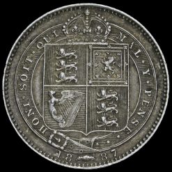 1887 Queen Victoria Jubilee Head Silver Shilling Reverse