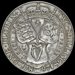 1897 Queen Victoria Veiled Head Silver Florin Reverse