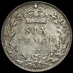 1905 Edward VII Silver Sixpence Reverse