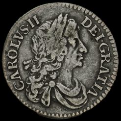 1670 Charles II Early Milled Silver Maundy Twopence Obverse