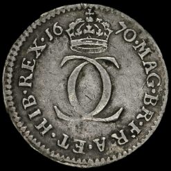 1670 Charles II Early Milled Silver Maundy Twopence Reverse