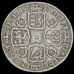 1743 George II Early Milled Silver Shilling Reverse