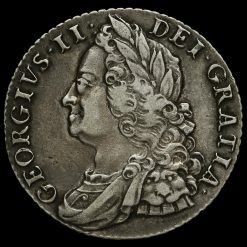 1750 George II Early Milled Silver Shilling Obverse