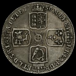 1750 George II Early Milled Silver Shilling Reverse