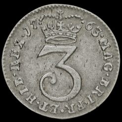 1763 George III Early Milled Silver Maundy Threepence Reverse