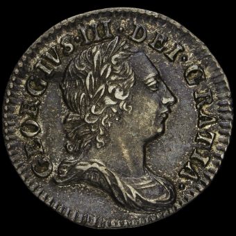 1763 George III Early Milled Silver Maundy Threepence Obverse