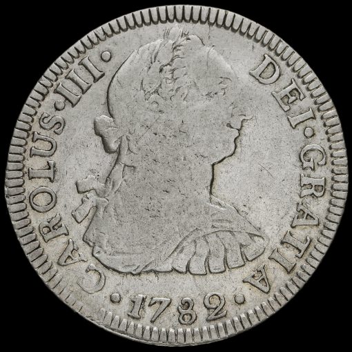 Mexico 1782 Silver 2 Reales Coin Obverse