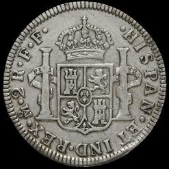 Mexico 1782 Silver 2 Reales Coin Reverse
