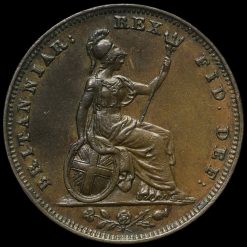 1826 George IV Milled Copper Farthing Reverse