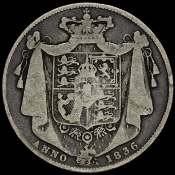 1836 William IV Milled Silver Half Crown Reverse
