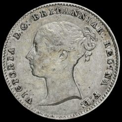1843 Queen Victoria Young Head Silver Threepence Obverse