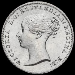 1844 Queen Victoria Young Head Silver Fourpence / Groat Obverse