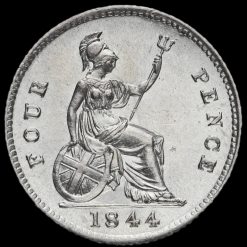 1844 Queen Victoria Young Head Silver Fourpence / Groat Reverse