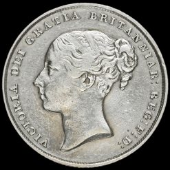 1844 Queen Victoria Young Head Silver Shilling Obverse