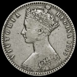1849 Queen Victoria Godless Florin Obverse