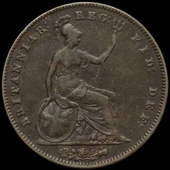 1854 Queen Victoria Young Head Copper Penny Reverse
