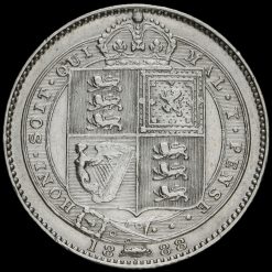 1888 Queen Victoria Silver Shilling (8 over 7) Reverse