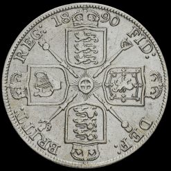 1890 Queen Victoria Jubilee Head Silver Double Florin Reverse
