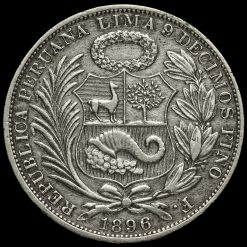 Peru 1896 Silver 1 Sol Obverse